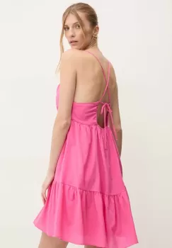 Answear Lab rochie din bumbac culoarea roz, mini, evazati imagine