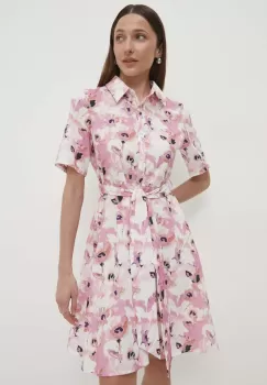 Answear Lab rochie din bumbac culoarea roz, mini, evazati imagine