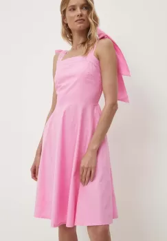 Answear Lab rochie din bumbac culoarea roz, mini, evazati imagine