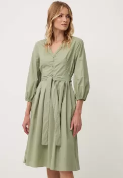 Answear Lab rochie din bumbac culoarea verde, mini, evazati imagine