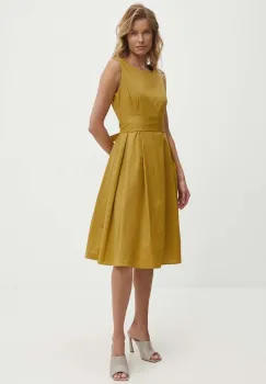 Answear Lab rochie din bumbac culoarea verde, mini, evazati imagine