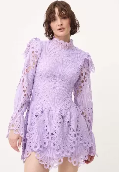 Answear Lab rochie din bumbac culoarea violet, mini, mulata imagine