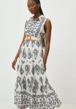 Answear Lab rochie din bumbac maxi, evazati imagine