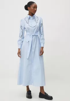 Answear Lab rochie din bumbac midi, evazati imagine