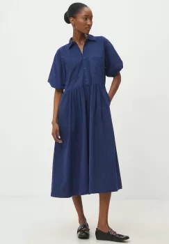 Answear Lab rochie din bumbac midi, evazati imagine