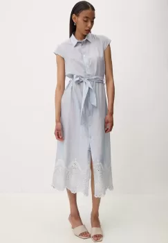 Answear Lab rochie din bumbac midi, evazati imagine