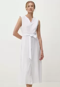 Answear Lab rochie din in culoarea alb, midi, evazati imagine