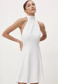 Answear Lab rochie din in culoarea alb, mini, evazati imagine