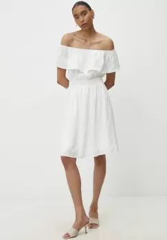 Answear Lab rochie din in culoarea alb, mini, evazati imagine