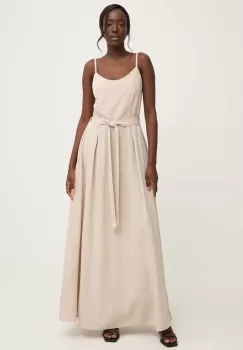 Answear Lab rochie din in culoarea bej, maxi, evazati imagine