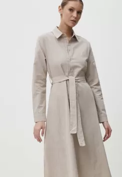 Answear Lab rochie din in culoarea bej, midi, drept imagine