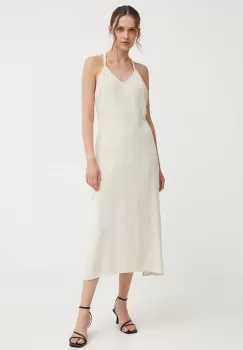 Answear Lab rochie din in culoarea bej, midi, evazati imagine