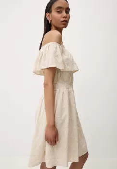 Answear Lab rochie din in culoarea bej, mini, evazati imagine