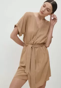 Answear Lab rochie din in culoarea bej, mini, evazati imagine