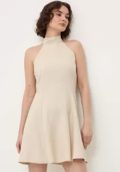 Answear Lab rochie din in culoarea bej, mini, evazati imagine