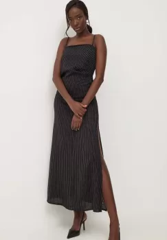 Answear Lab rochie din in culoarea negru, maxi, drept imagine