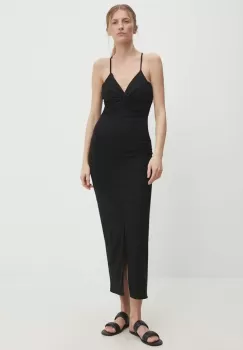 Answear Lab rochie din in culoarea negru, maxi, evazati imagine