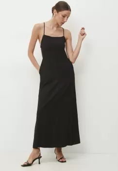 Answear Lab rochie din in culoarea negru, midi, evazati imagine