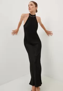 Answear Lab rochie din in culoarea negru, midi, evazati imagine