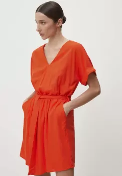 Answear Lab rochie din in culoarea portocaliu, mini, evazati imagine