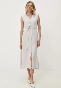 Answear Lab rochie din in culoarea roz, midi, evazati imagine