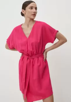 Answear Lab rochie din in culoarea roz, mini, evazati imagine