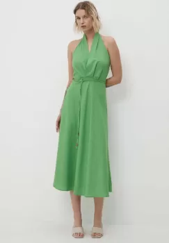 Answear Lab rochie din in culoarea verde, maxi, evazati imagine