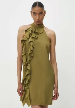 Answear Lab rochie din in culoarea verde, mini, drept imagine