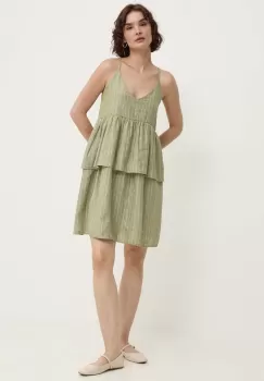 Answear Lab rochie din in culoarea verde, mini, evazati imagine