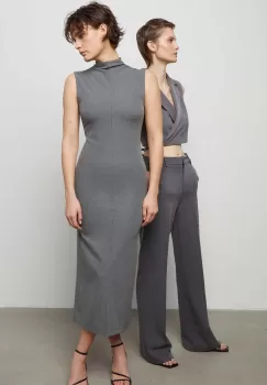 Answear Lab rochie din lana culoarea gri, maxi, drept imagine