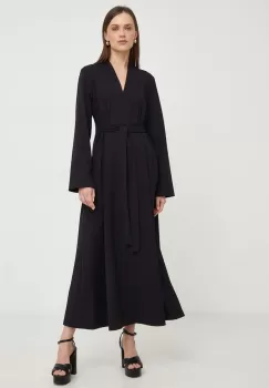 Answear Lab rochie din lana culoarea negru, maxi, drept imagine