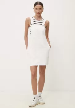 Answear Lab rochie jeans culoarea alb, mini, drept imagine