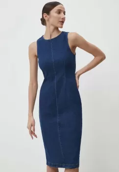 Answear Lab rochie jeans culoarea albastru marin, mini, mulata imagine