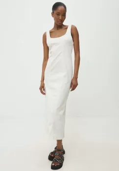 Answear Lab rochie jeans culoarea bej, midi, mulata imagine