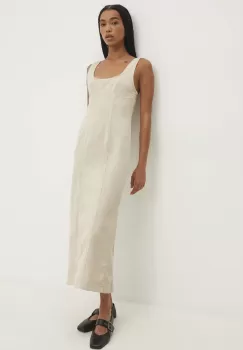 Answear Lab rochie jeans culoarea bej, midi, mulata imagine