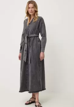 Answear Lab rochie jeans culoarea gri, maxi, oversize imagine