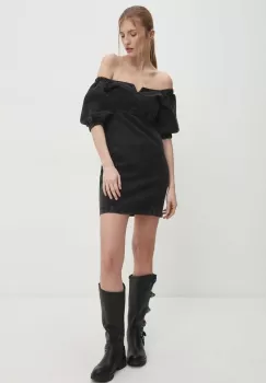 Answear Lab rochie jeans culoarea negru, mini, mulata imagine