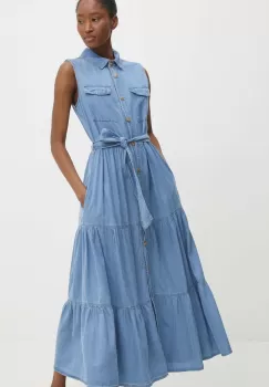 Answear Lab rochie jeans maxi, evazati imagine