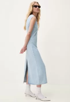 Answear Lab rochie jeans midi, evazati imagine