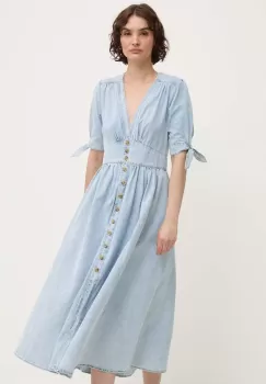Answear Lab rochie jeans midi, evazati imagine