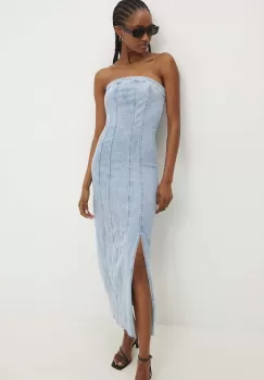 Answear Lab rochie jeans midi, mulata imagine