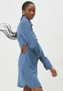 Answear Lab rochie jeans mini, evazati imagine
