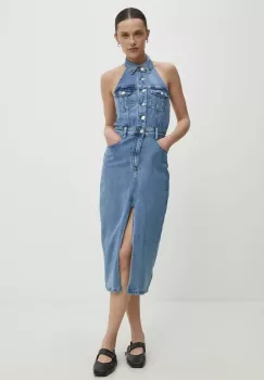 Answear Lab rochie jeans mini, mulata imagine