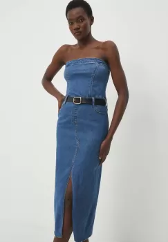 Answear Lab rochie jeans mini, mulata imagine