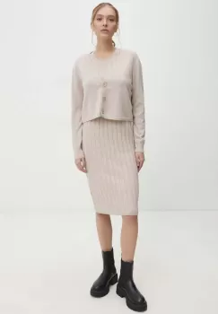 Answear Lab rochie si cardigan culoarea bej imagine