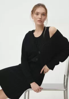 Answear Lab rochie si cardigan culoarea negru imagine