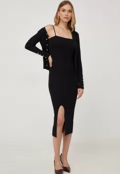 Answear Lab rochie si cardigan culoarea negru imagine