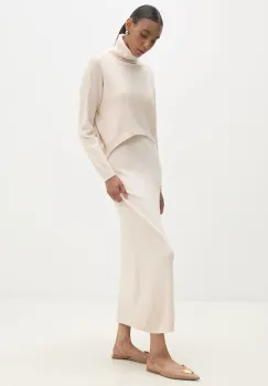 Answear Lab rochie si pulover culoarea bej imagine