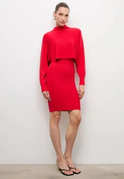 Answear.LAB rochie si pulover culoarea rosu imagine