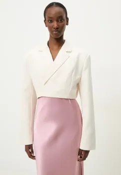 Answear Lab sacou culoarea alb, desfacut, neted imagine